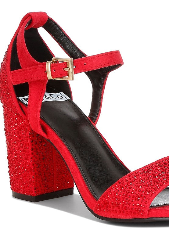 Rhinestone Embellished Sandals – Glamorous Heels