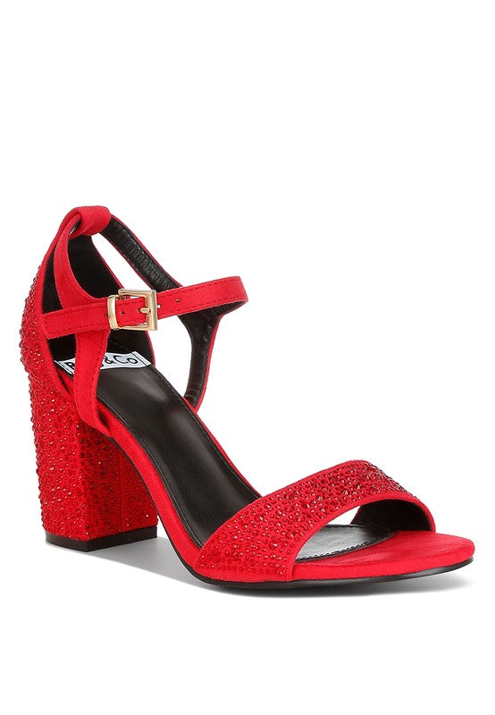 Rhinestone Embellished Sandals – Glamorous Heels