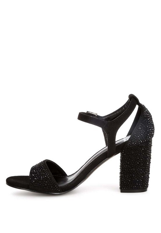Rhinestone Embellished Sandals – Glamorous Heels