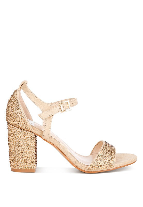 Rhinestone Embellished Sandals – Glamorous Heels