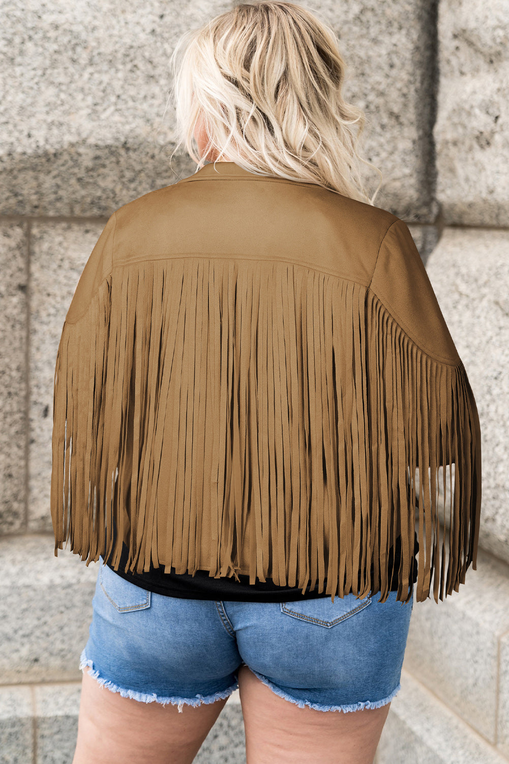 Chic Plus Size Fringe Open Front Jacket – Elevate Your Style Effortlessly!