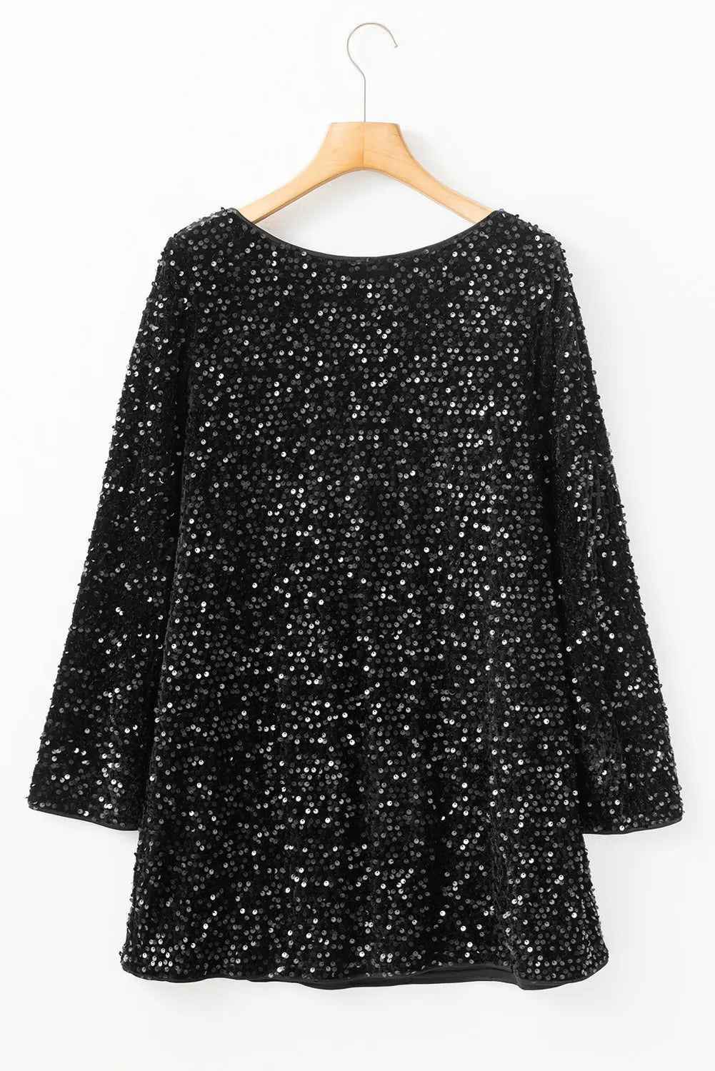 Carol Sequin Round Neck Long Sleeve Mini Dress