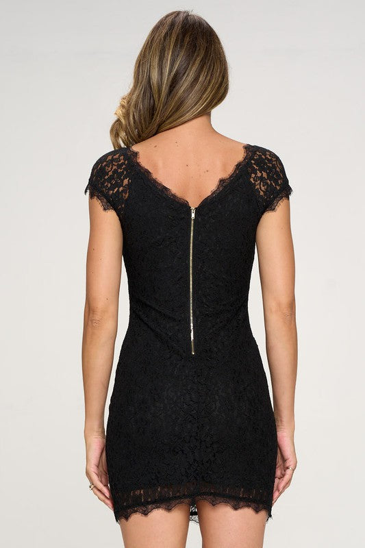 Elegant Women's Lace Mini Dress