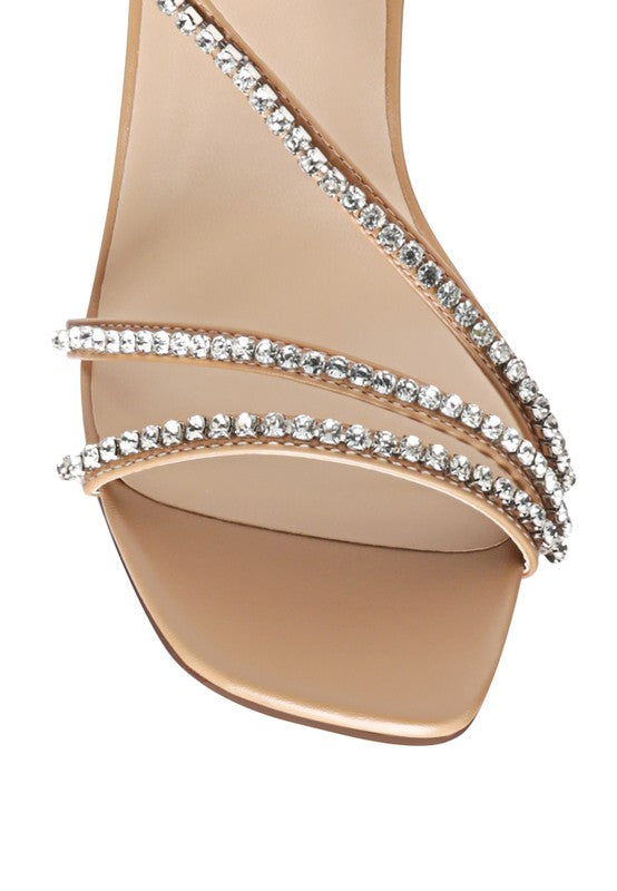 Embellished Block Heel Sandals – Elegant Crystal-Lined Party Heels