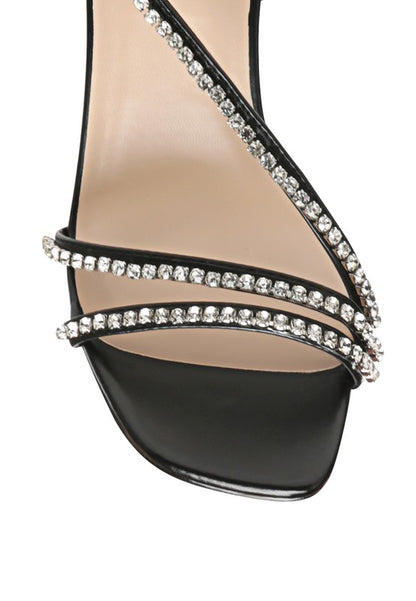 Embellished Block Heel Sandals – Elegant Crystal-Lined Party Heels