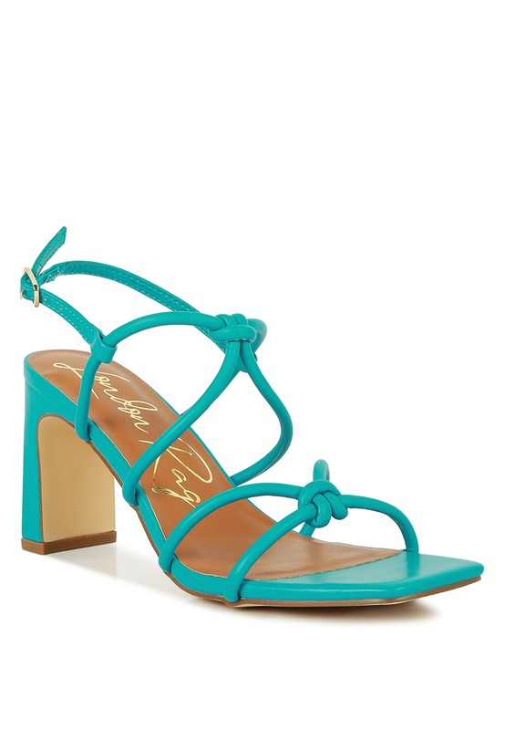 Knotted Strap Italian Block Heel Sandals – Chic & Comfortable Summer Sandals