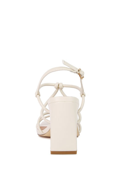 Knotted Strap Italian Block Heel Sandals – Chic & Comfortable Summer Sandals