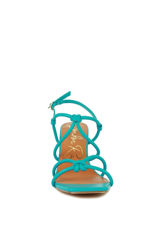 Knotted Strap Italian Block Heel Sandals – Chic & Comfortable Summer Sandals