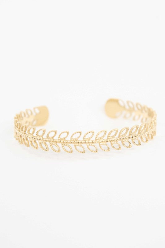 Fern Cuff Bracelet – Bohemian 14k Gold Plated Design