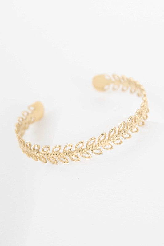 Fern Cuff Bracelet – Bohemian 14k Gold Plated Design