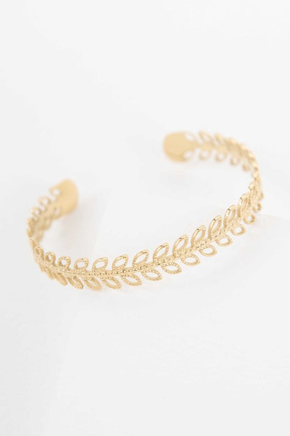 Fern Cuff Bracelet – Bohemian 14k Gold Plated Design