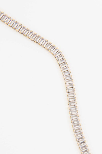 Baguette Stone Tennis Bracelet – 14K Gold-Plated Glamour