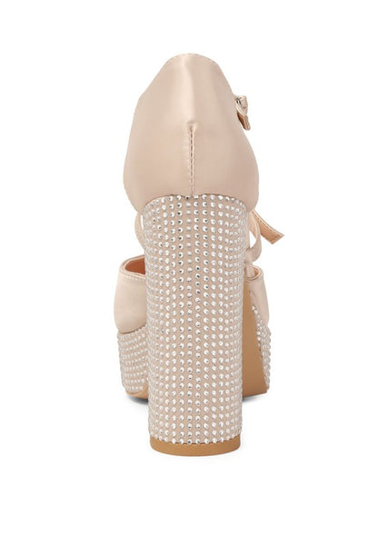 Shiver Rhinestones Embellished Platform Sandals