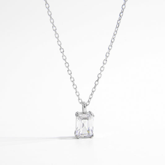 Sterling Silver Zircon Pendant Necklace