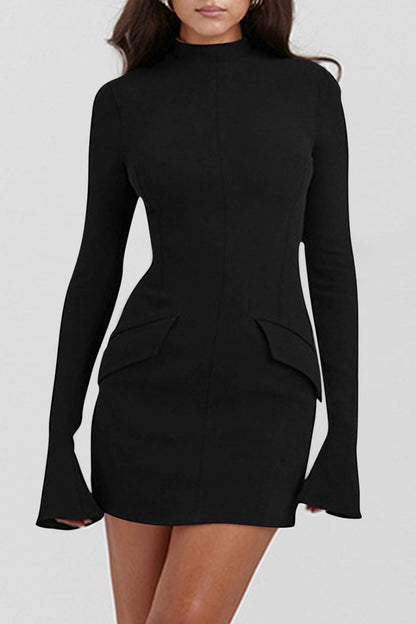 Ella Mock Neck Long Sleeve Mini Dress