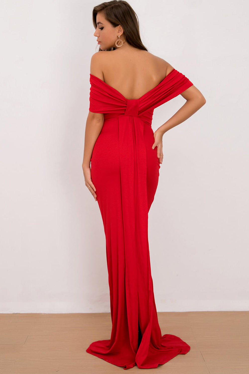 Off-Shoulder Floor Length Dress – Dramatic & Stunning