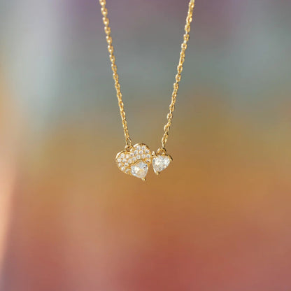 18K Gold-Plated Sterling Silver Zircon Heart Necklace