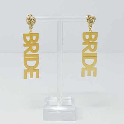 Elegant Bride-to-Be Gold Plated Earrings