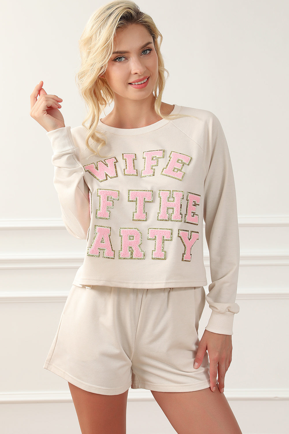 Wife of the Party Round Neck Lounge Set