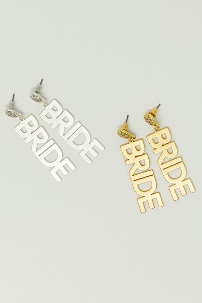 Elegant Bride-to-Be Gold Plated Earrings