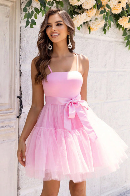 Chic Spaghetti Strap Tulle Dress