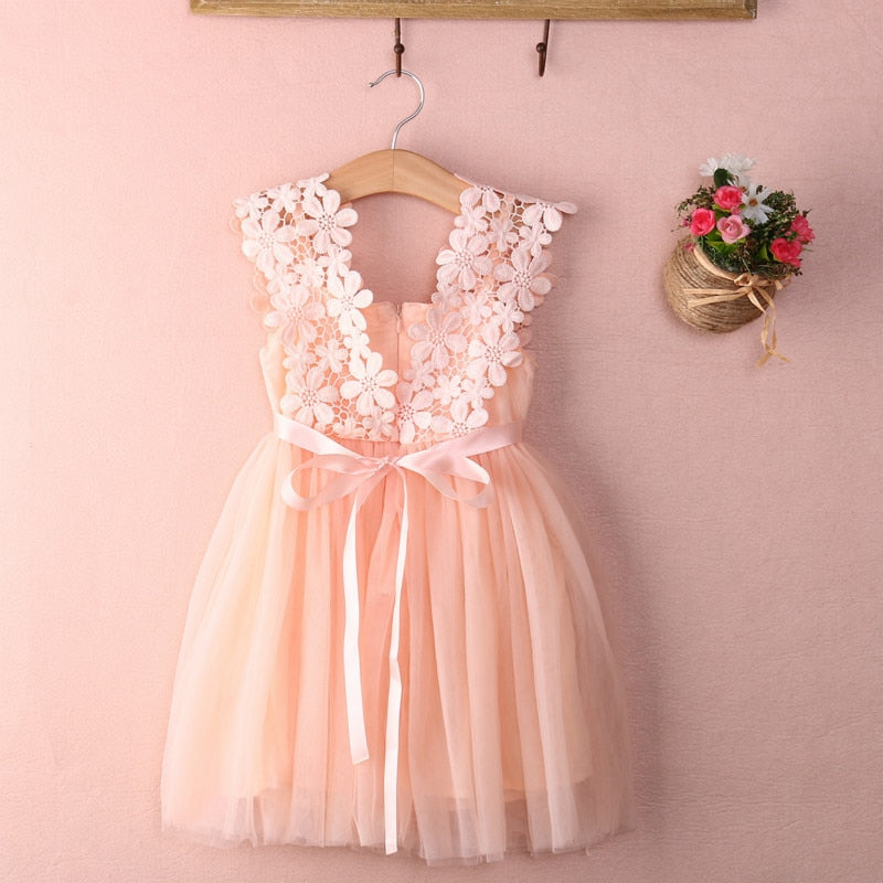 Flower Girl Lace Tulle Dress – Elegant & Timeless for Weddings & Special Occasions