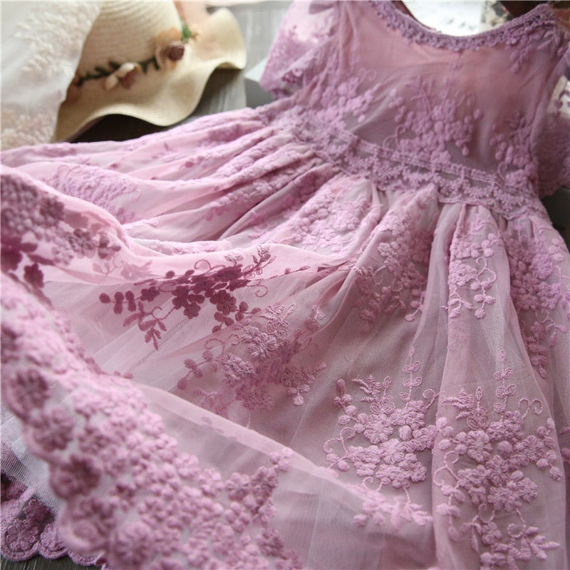 Girls Dress Embroidery Flower Girl Dresses