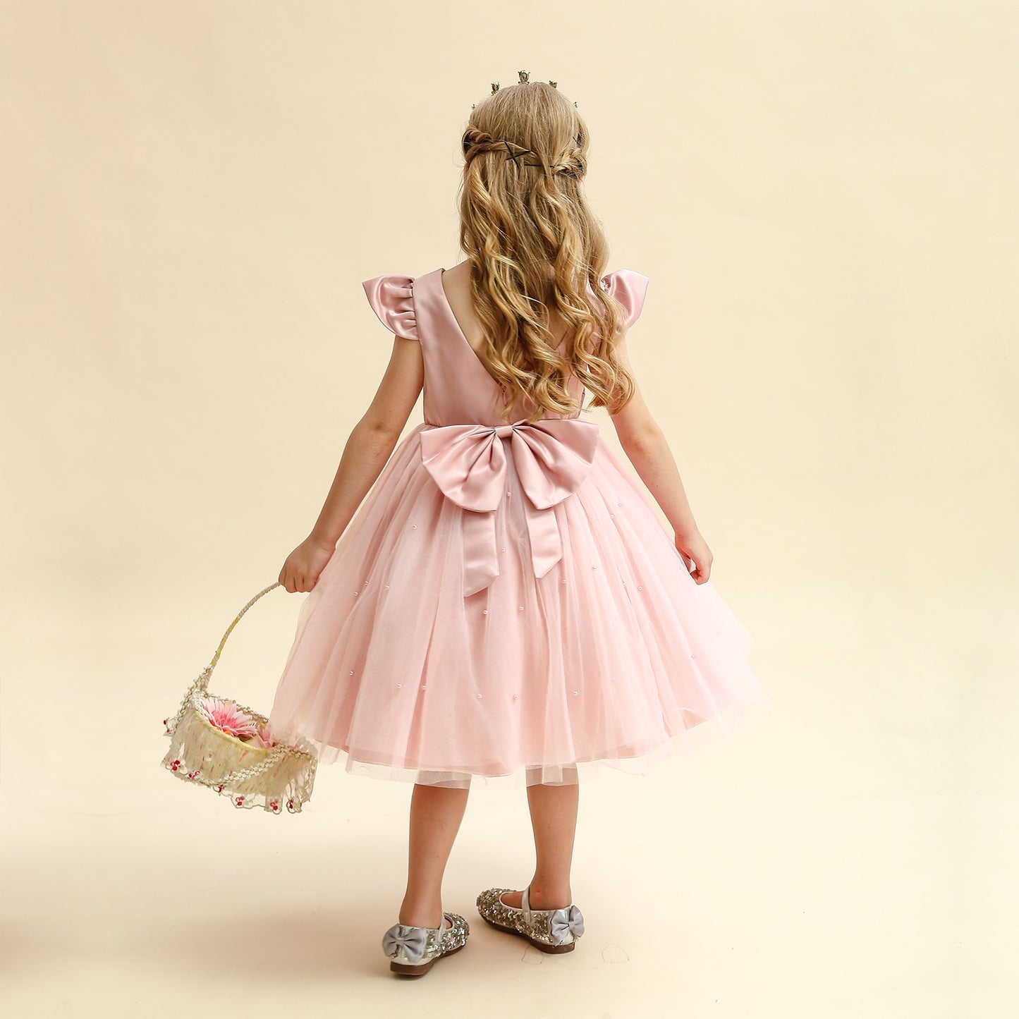 Backless Plus Bow Flower Girl Dress – Elegant Wedding & Special Occasion Gown