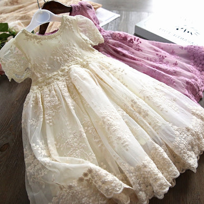 Girls Dress Embroidery Flower Girl Dresses