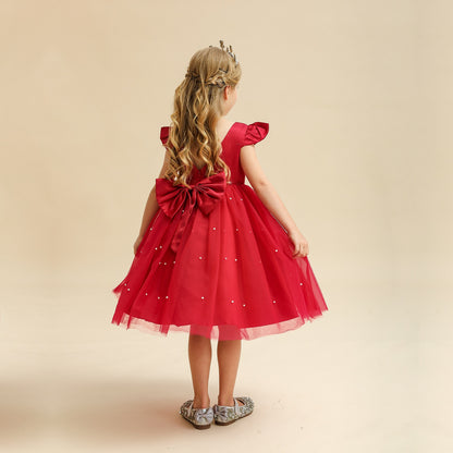 Backless Plus Bow Flower Girl Dress – Elegant Wedding & Special Occasion Gown