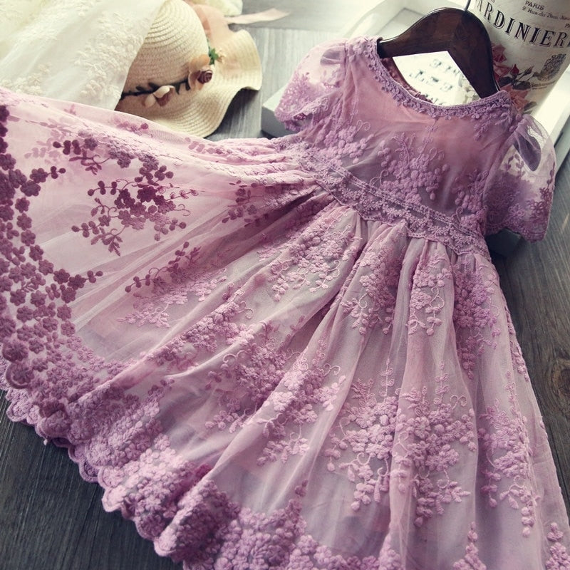 Girls Dress Embroidery Flower Girl Dresses