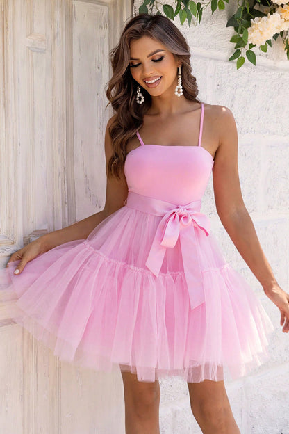 Chic Spaghetti Strap Tulle Dress