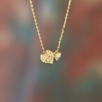 18K Gold-Plated Sterling Silver Zircon Heart Necklace