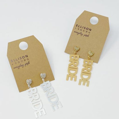 Elegant Bride-to-Be Gold Plated Earrings