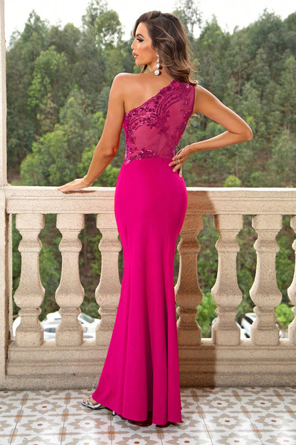 One-Shoulder Sleeveless Formal Dress – Sleek & Elegant