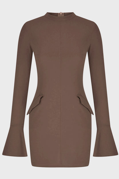 Ella Mock Neck Long Sleeve Mini Dress