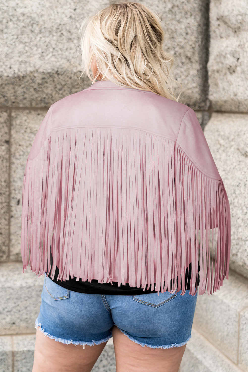 Chic Plus Size Fringe Open Front Jacket – Elevate Your Style Effortlessly!