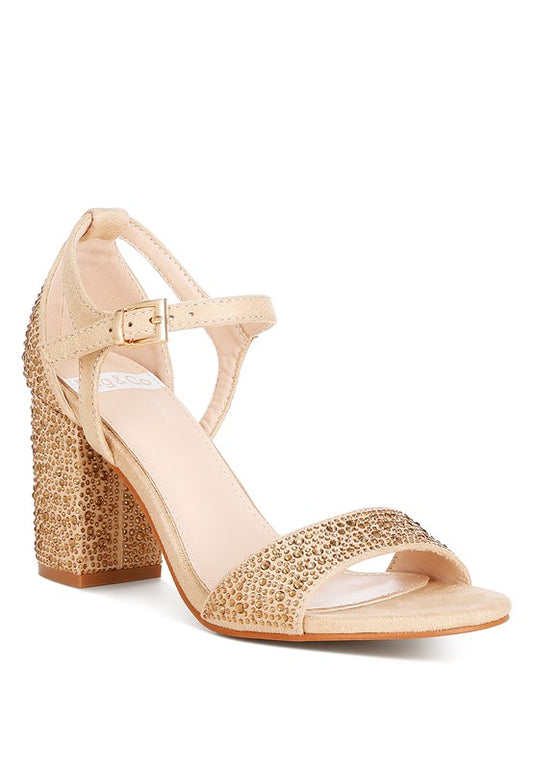 Rhinestone Embellished Sandals – Glamorous Heels