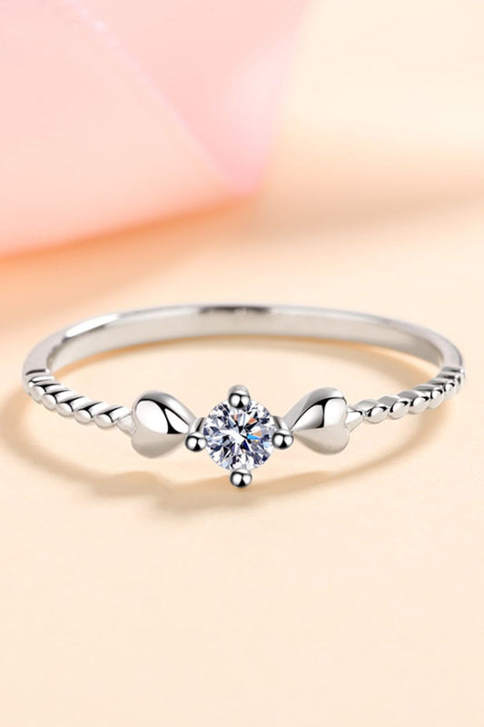 Moissanite Heart 925 Sterling Silver Ring – Minimalist Elegance