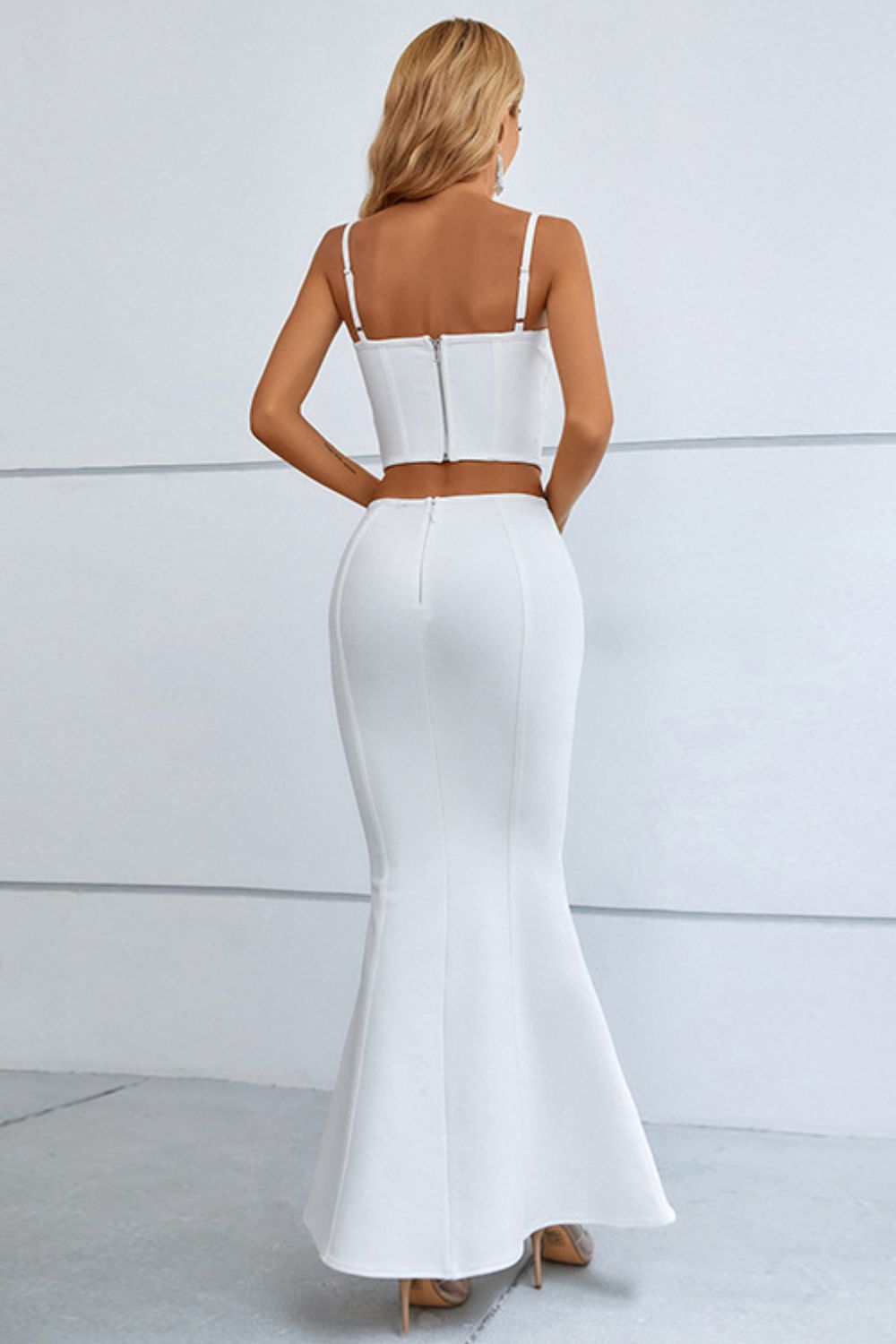 Cutout Seam Detail Cami and Fishtail Skirt Set – Chic & Classy Two-Piece Outfit