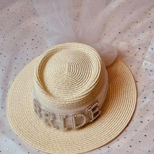 Bride Sun Hat – Perfect for Summer Events, Beach, Pool, & Honeymoon