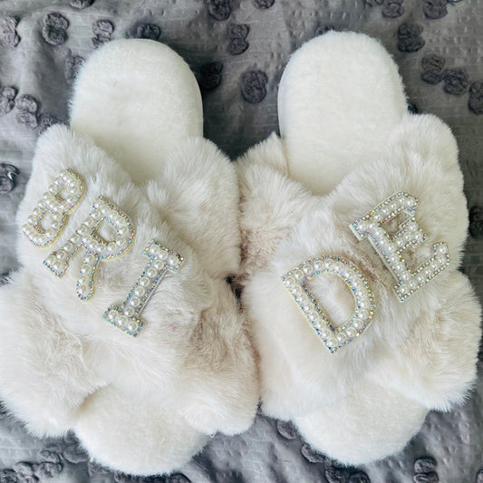 Bride Fuzzy Slippers – Cozy & Stylish Bridal Footwear